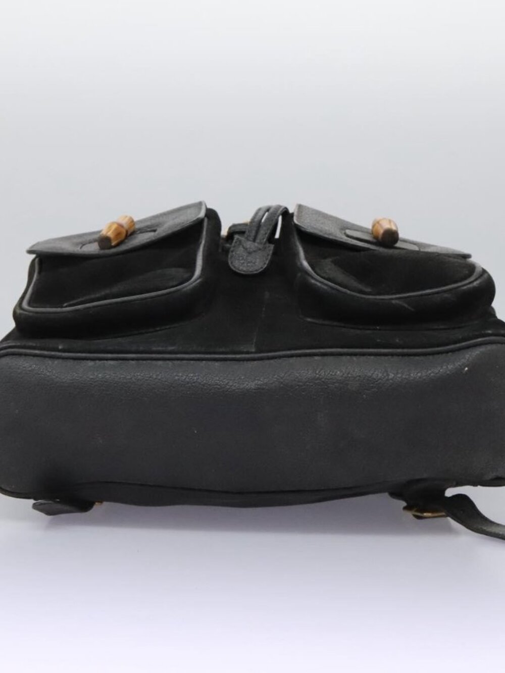 GUCCI Bamboo Backpack Suede Black Gold 003 1998 0016 Auth th6031 - Picture 6 of 16